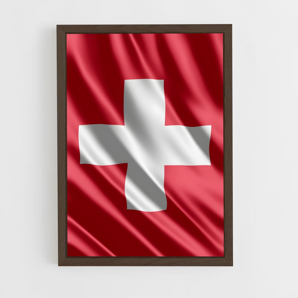 ap-switzerland flag-4 cadre Bois foncé