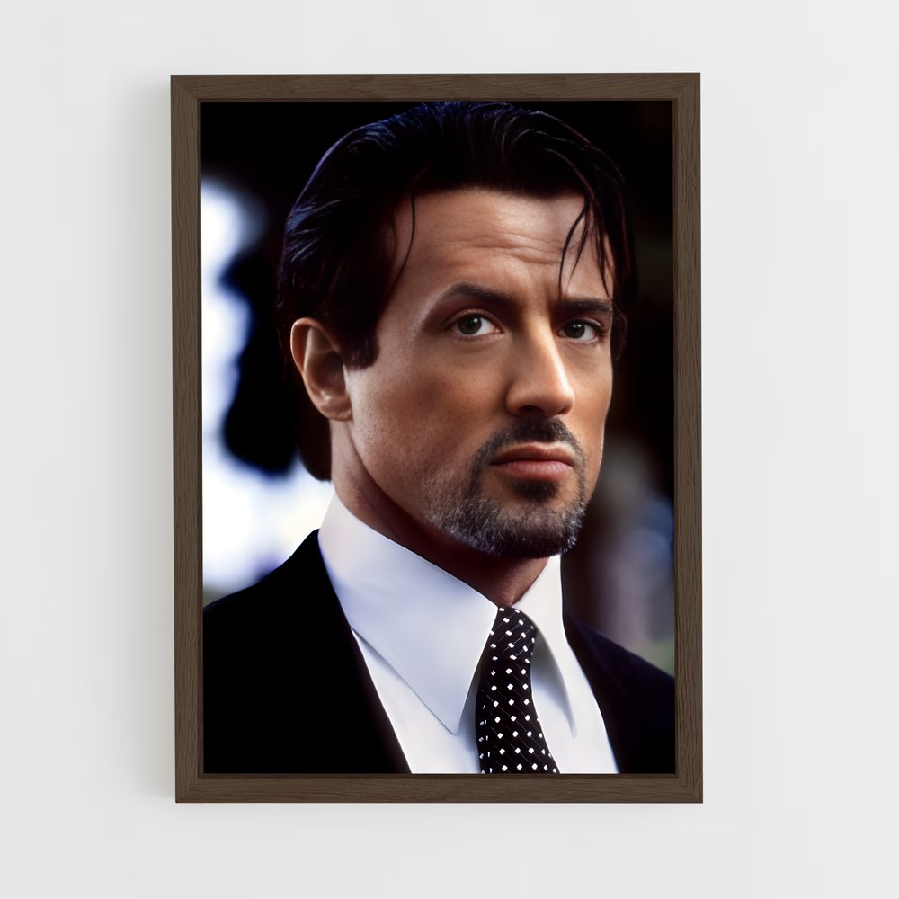 ap-sylvester stallone-3 cadre Bois foncé