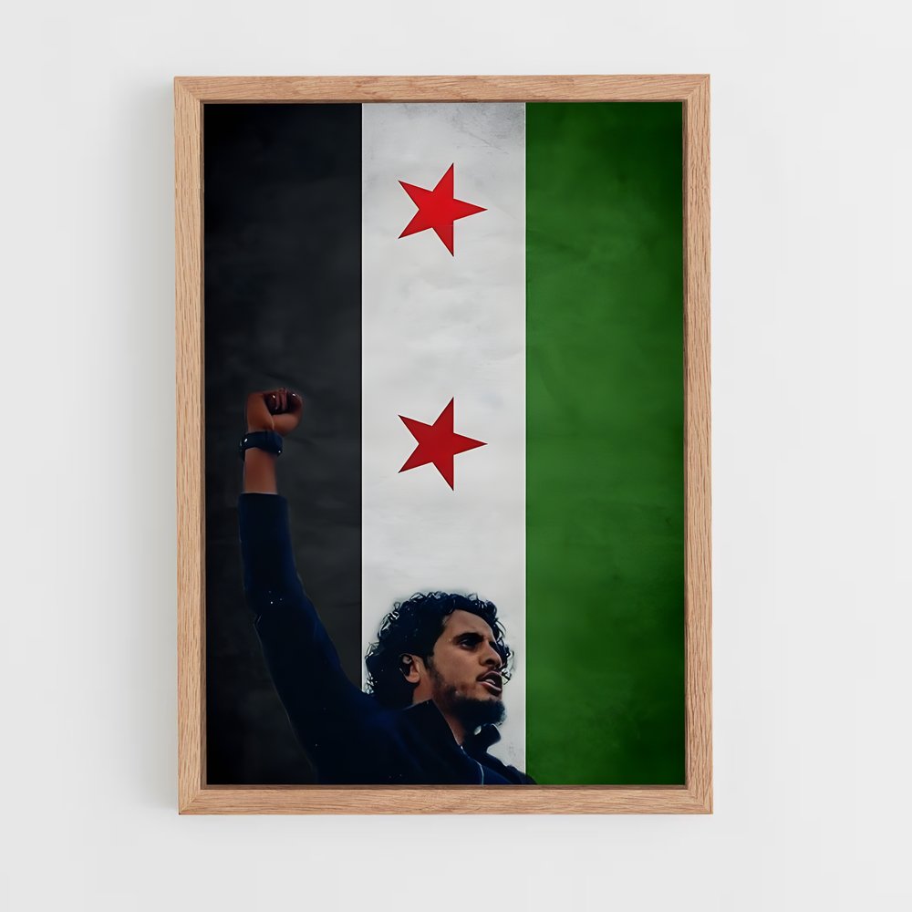 ap-syria flag-10 cadre Bois clair