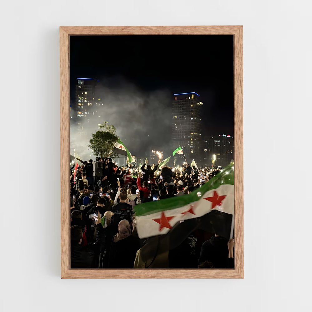 ap-syria flag-15 cadre Bois clair
