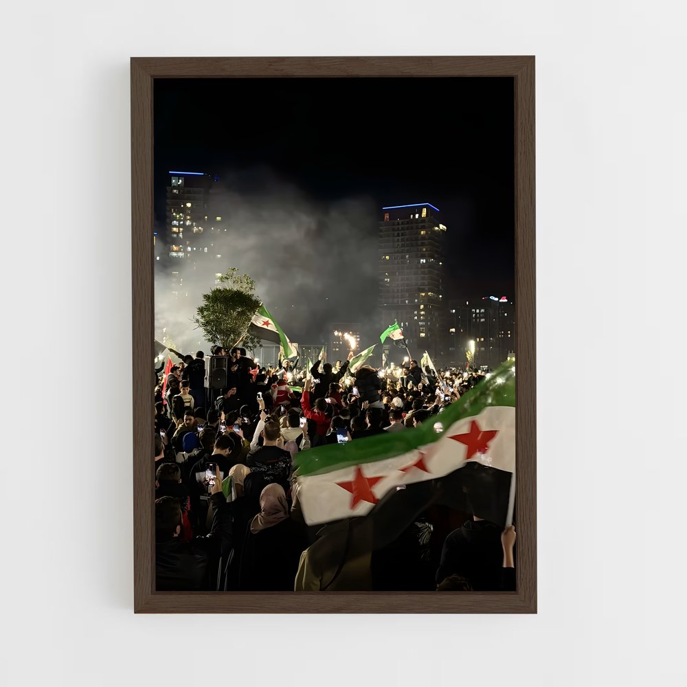 ap-syria flag-15 cadre Bois foncé