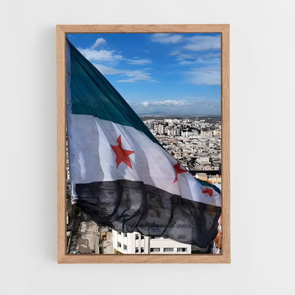 ap-syria flag-3 cadre Bois clair