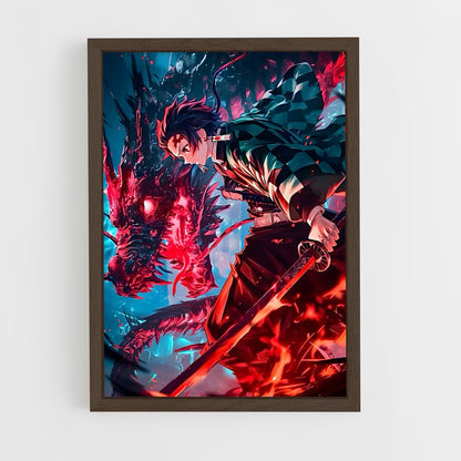 ap-tanjiro kamado-10 cadre Bois foncé