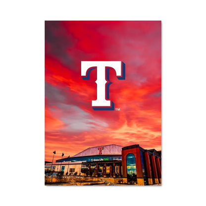 Poster Sunset at Rangers Stadium