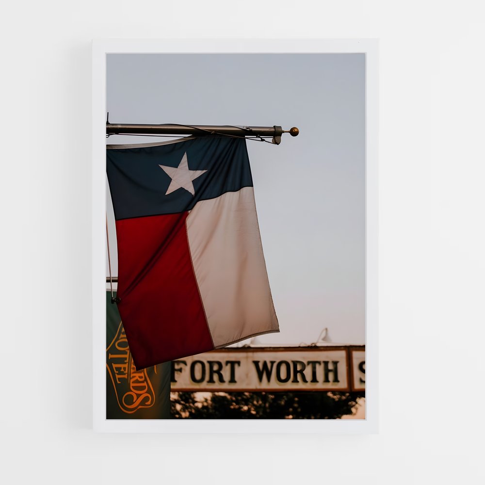 ap-texas flag-3 cadre Blanc