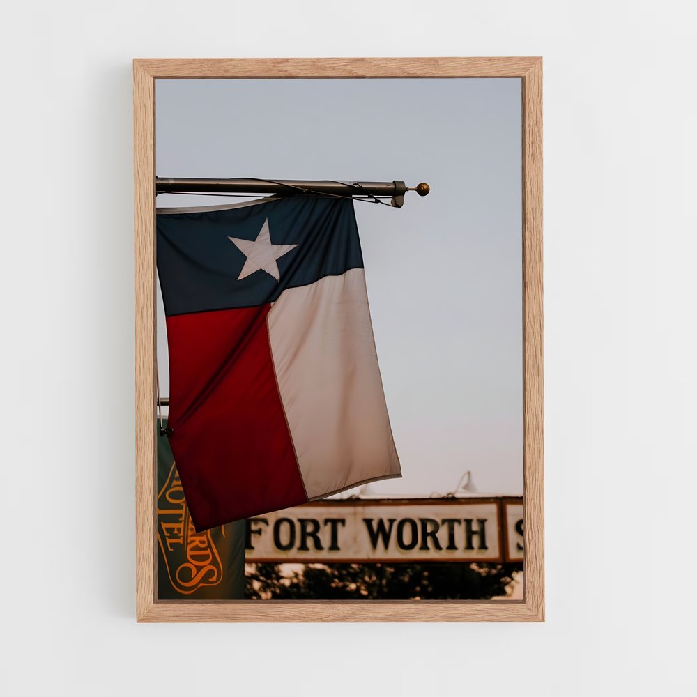 ap-texas flag-3 cadre Bois clair