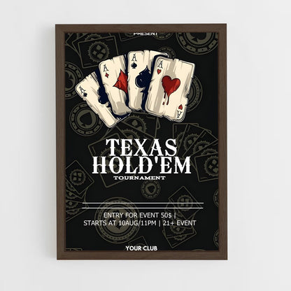 ap-texas holdem-3 cadre Bois foncé