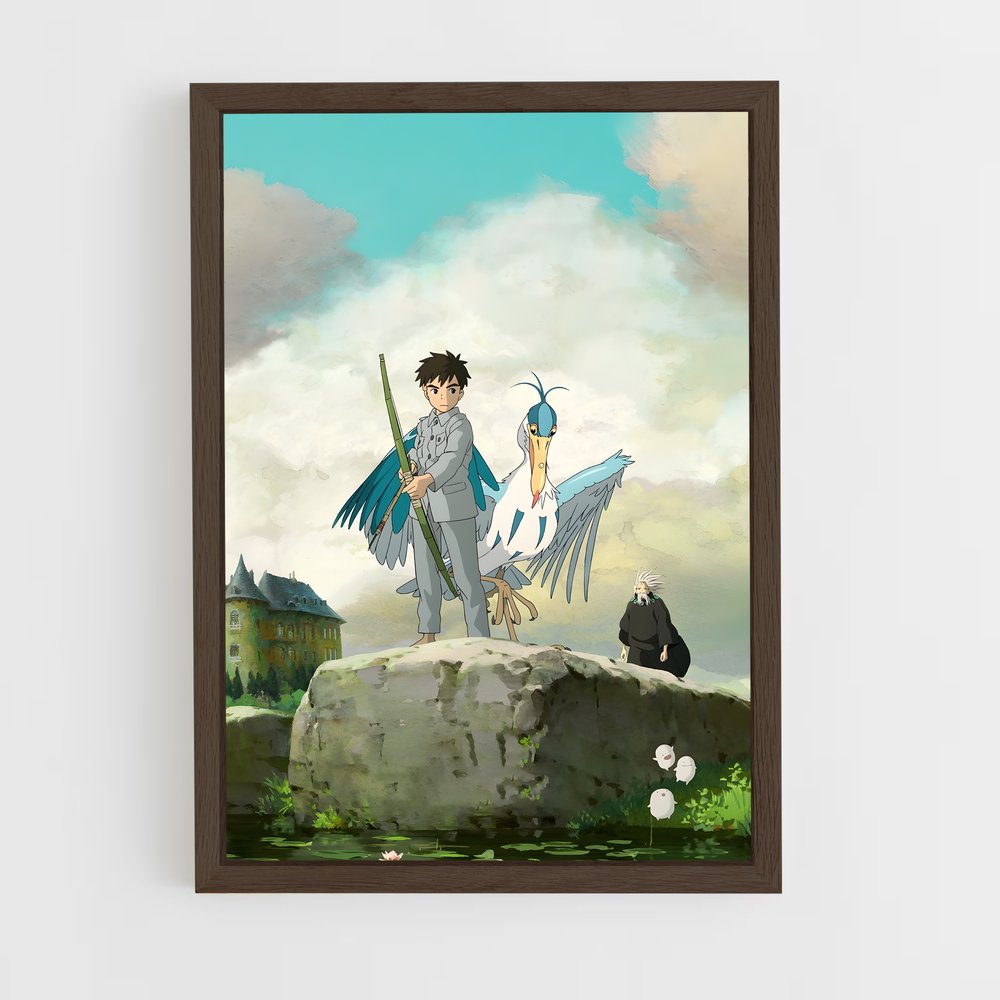 ap-the boy and the heron-1 cadre Bois foncé