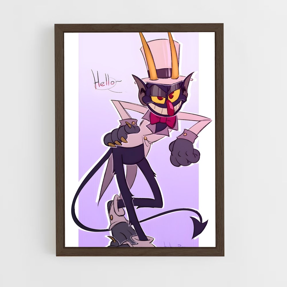 ap-the devil cuphead-1 cadre Bois foncé