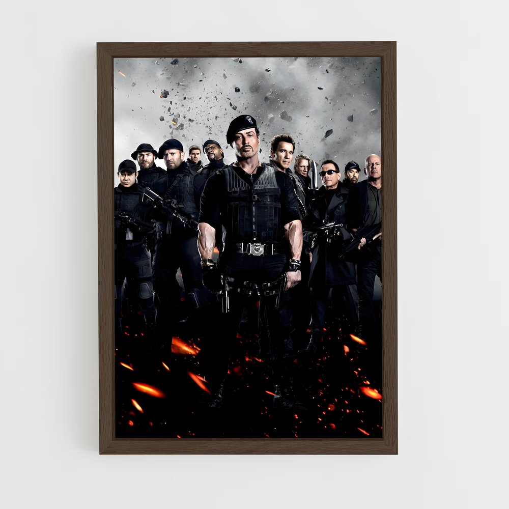 ap-the expendables-3 cadre Bois foncé