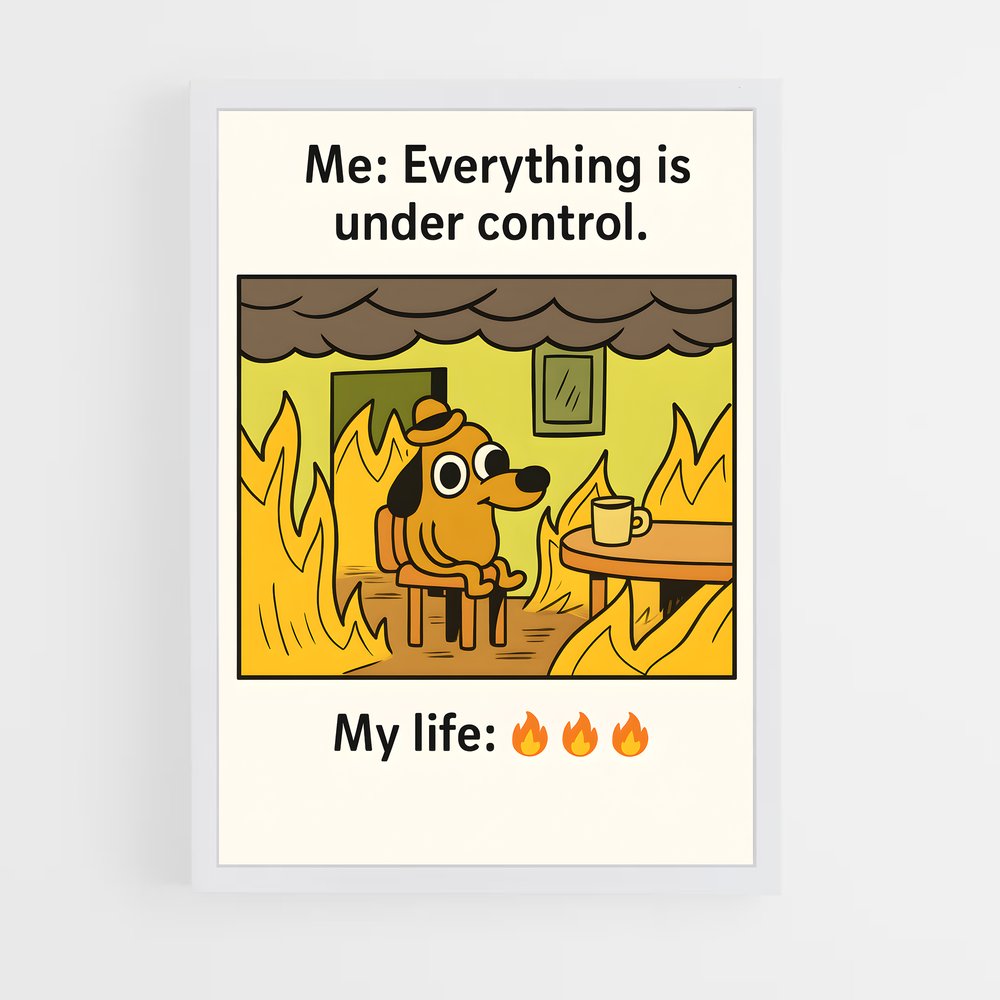 ap-this is fine-1 cadre Blanc