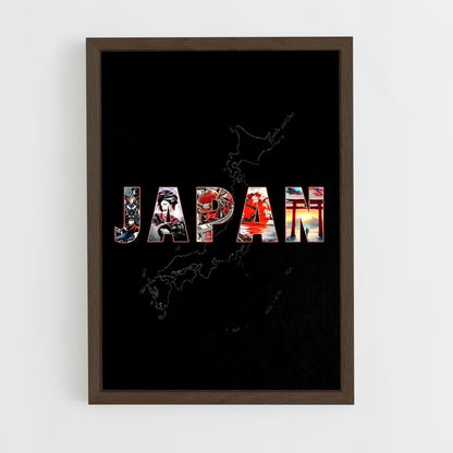 ap-tokyo flag-1 cadre Bois foncé