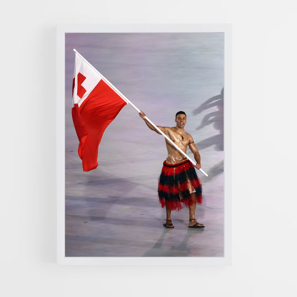 ap-tonga flag-1 cadre Blanc