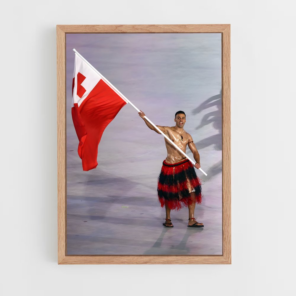 ap-tonga flag-1 cadre Bois clair