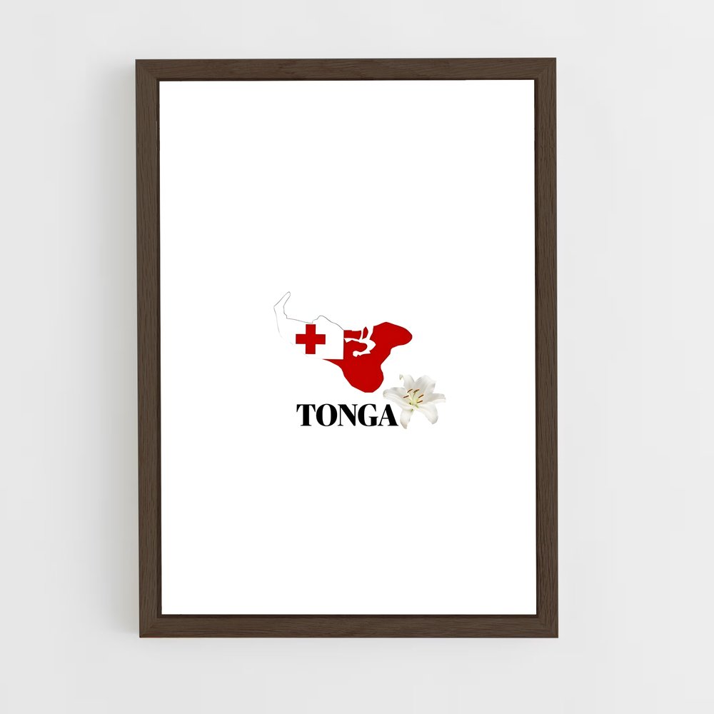 ap-tonga flag-2 cadre Bois foncé