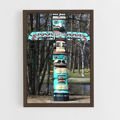 ap-totem poles-4 cadre Bois foncé