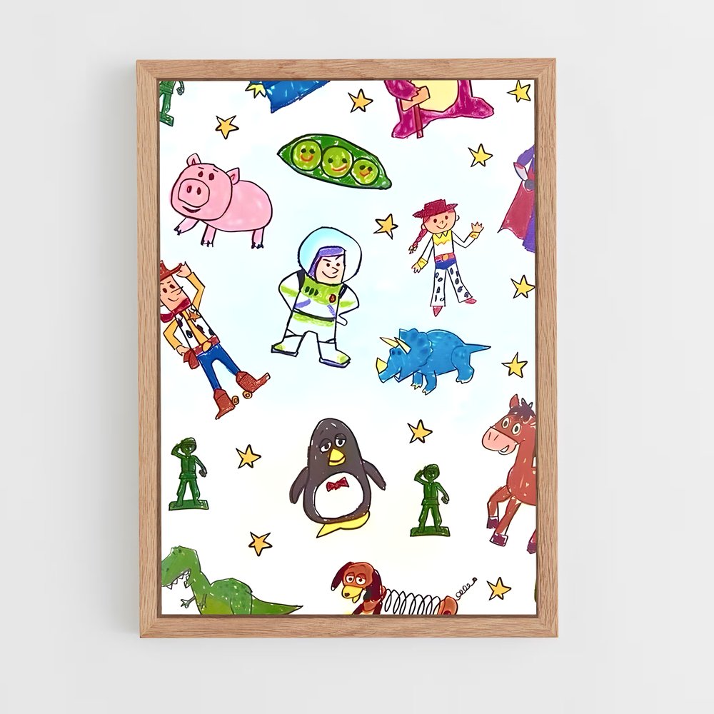 ap-toy story-5 cadre Bois clair
