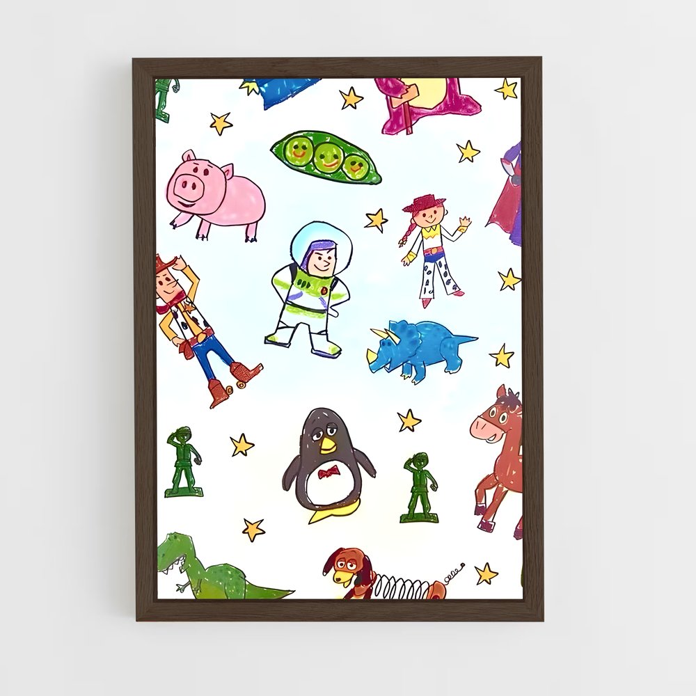 ap-toy story-5 cadre Bois foncé