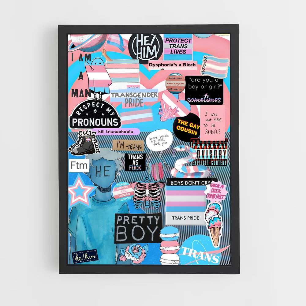 ap-transgender flag-2 cadre Noir