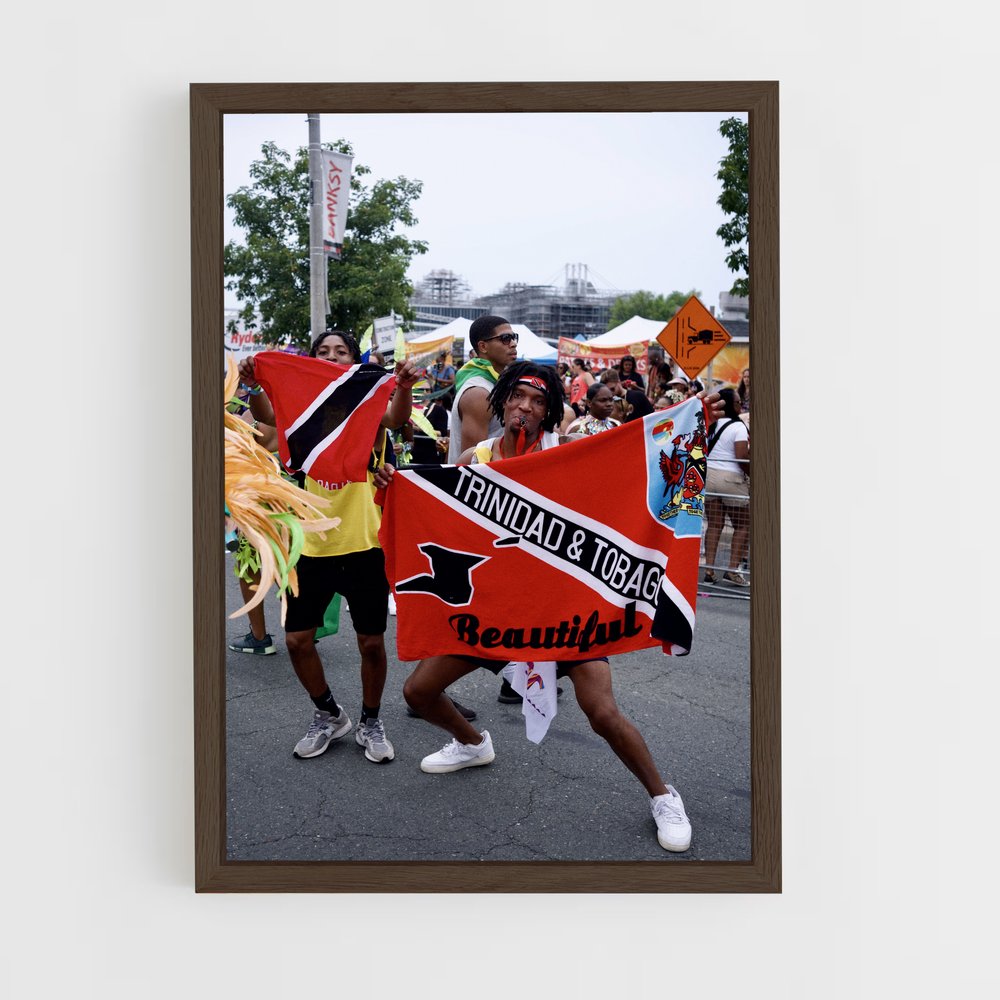 ap-trinidad and tobago flag-3 cadre Bois foncé