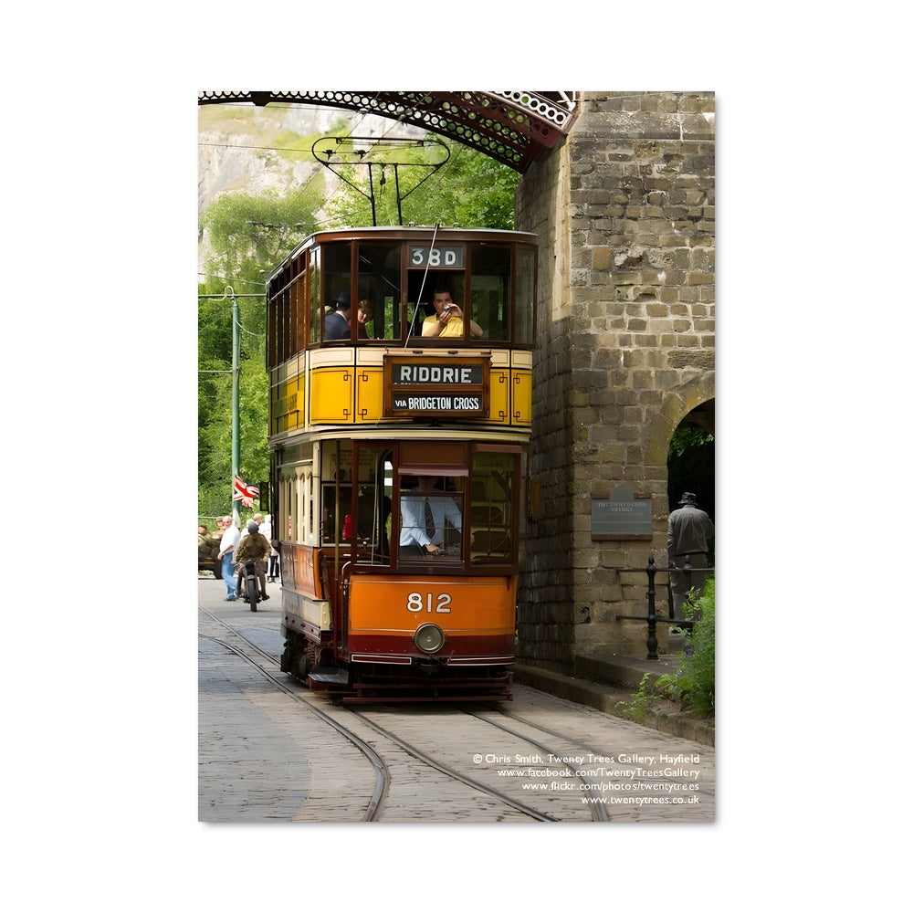 Poster Trolleybus Under the Bridge