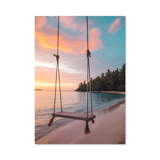 Poster Balancelle au Coucher de Soleil