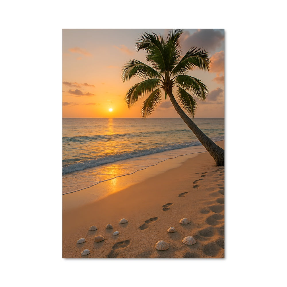 Poster Palmiers au Couchant