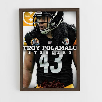 ap-troy polamalu-6 cadre Bois foncé