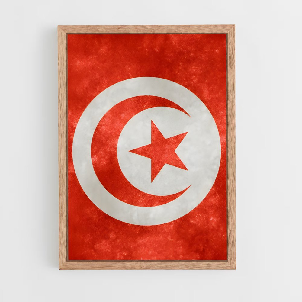 ap-tunisia flag-4 cadre Bois clair