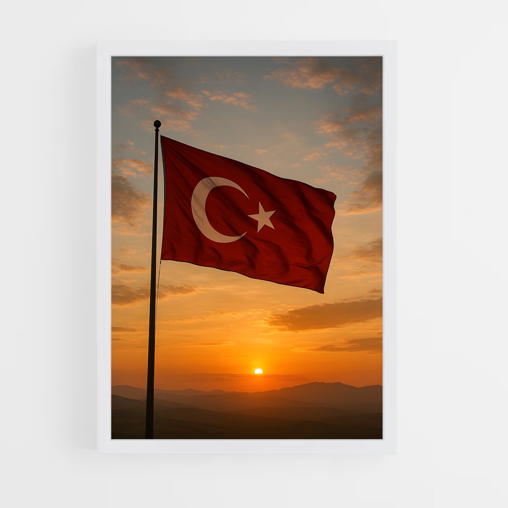 ap-turkey flag-1 cadre Blanc