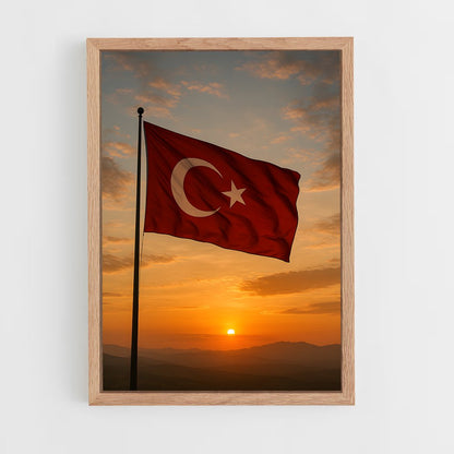 ap-turkey flag-1 cadre Bois clair