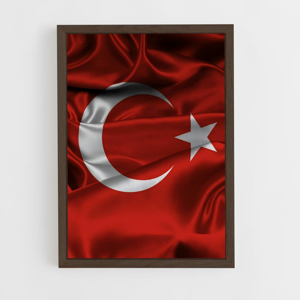 ap-turkey flag-5 cadre Bois foncé