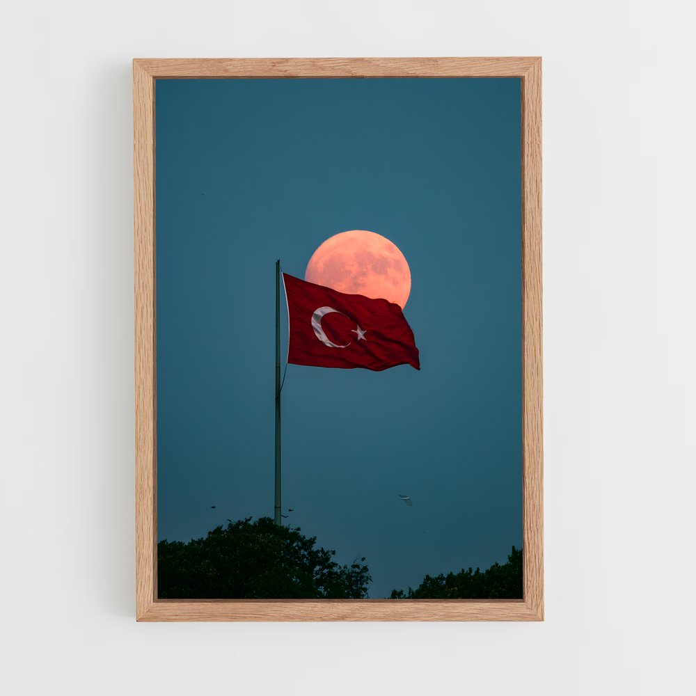 ap-turkey flag-6 cadre Bois clair