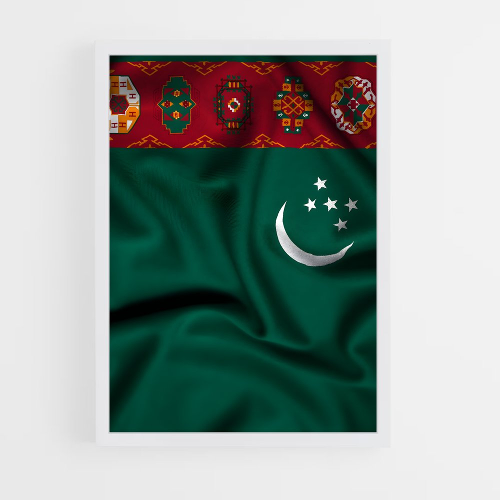 ap-turkmenistan flag-1 cadre Blanc