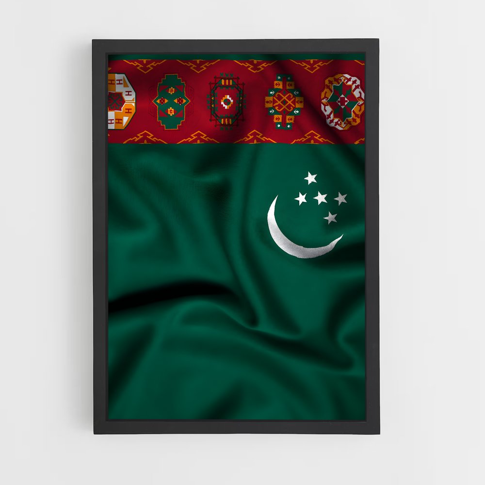 ap-turkmenistan flag-1 cadre Noir