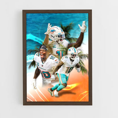 ap-tyreek hill-3 cadre Bois foncé