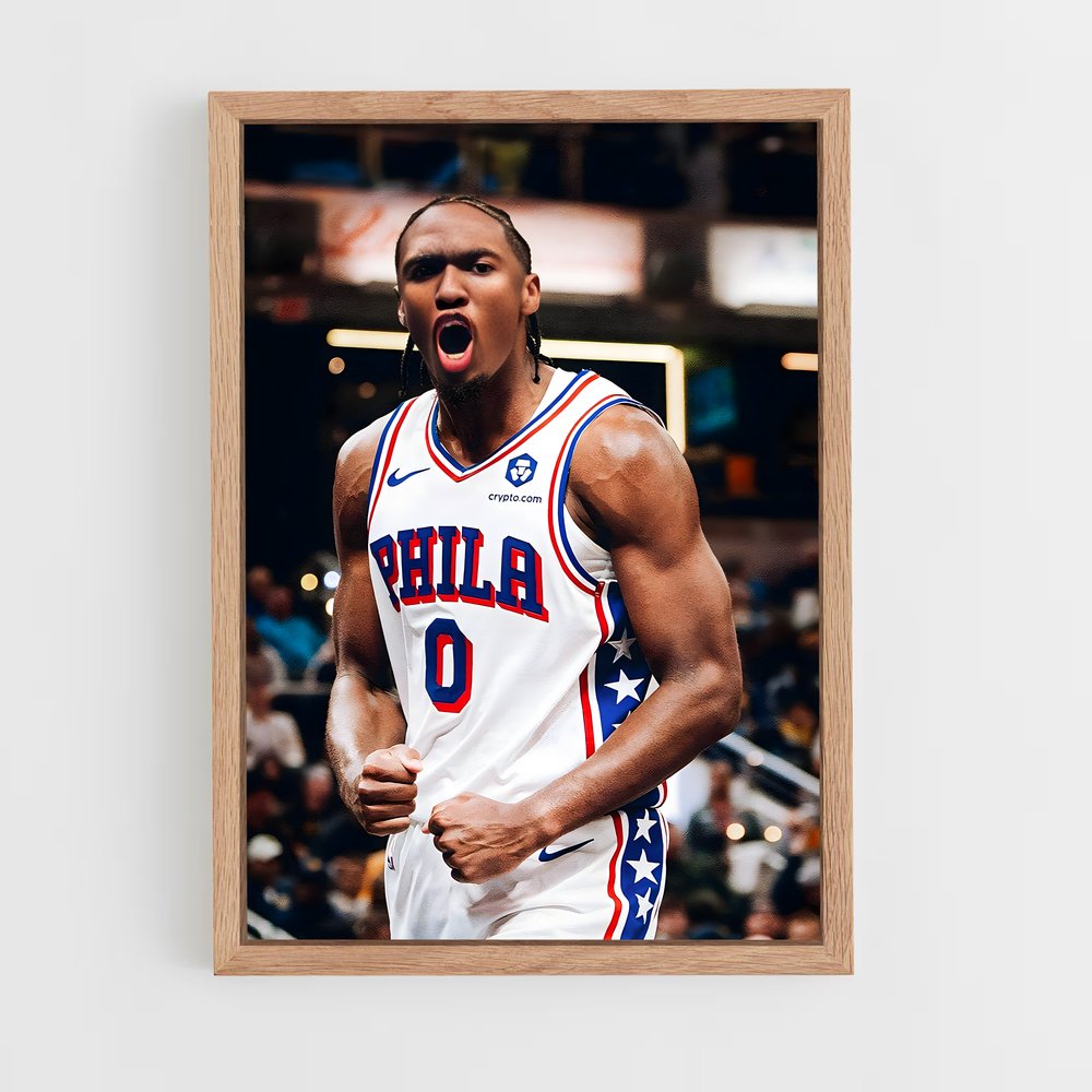 ap-tyrese maxey-1 cadre Bois clair