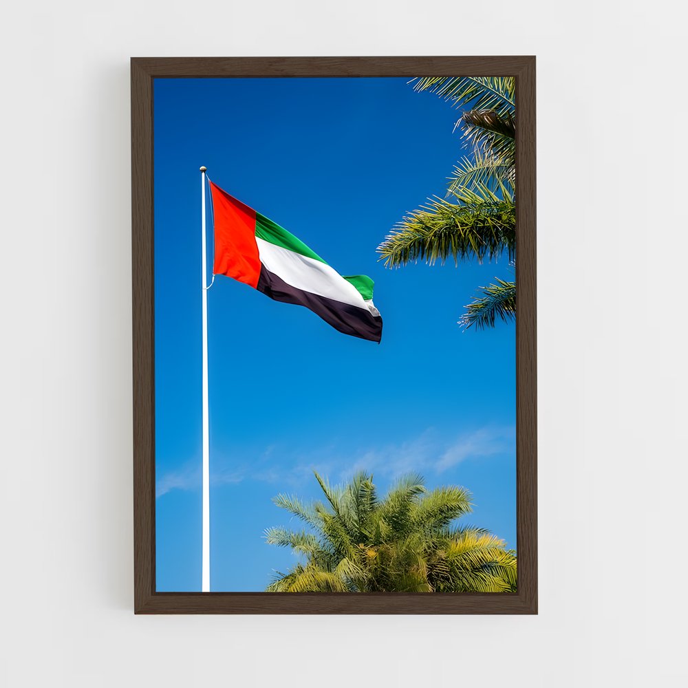 ap-united arab emirates flag-3 cadre Bois foncé
