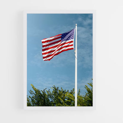 ap-united states flag-4 cadre Blanc