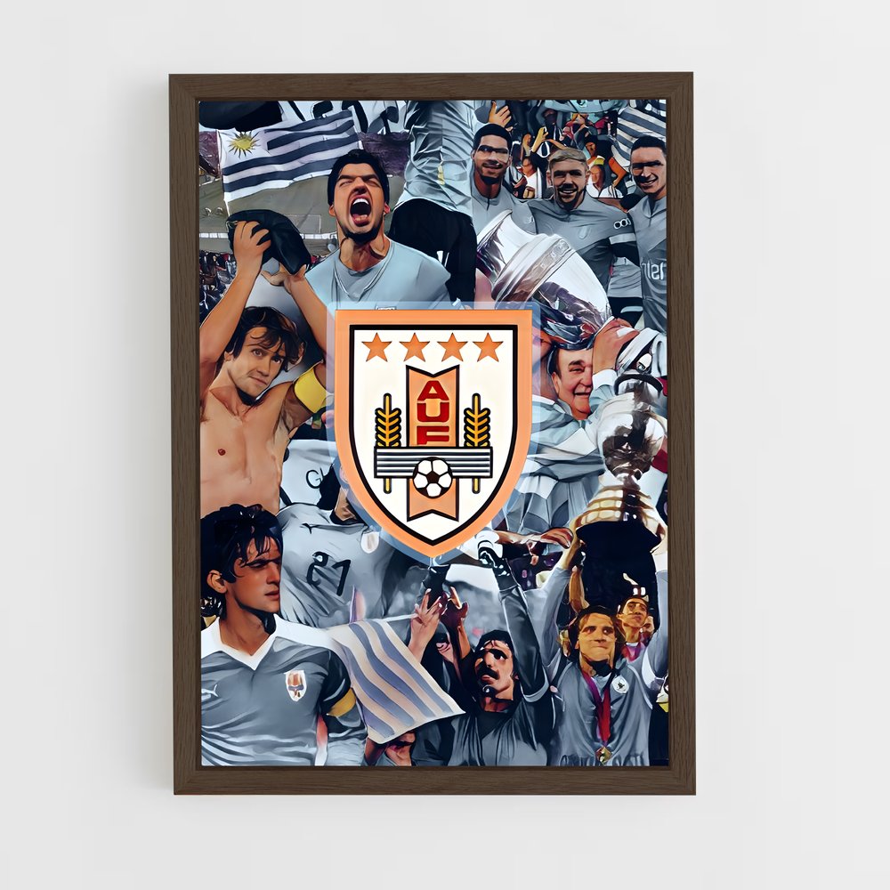 ap-uruguay national football team-4 cadre Bois foncé