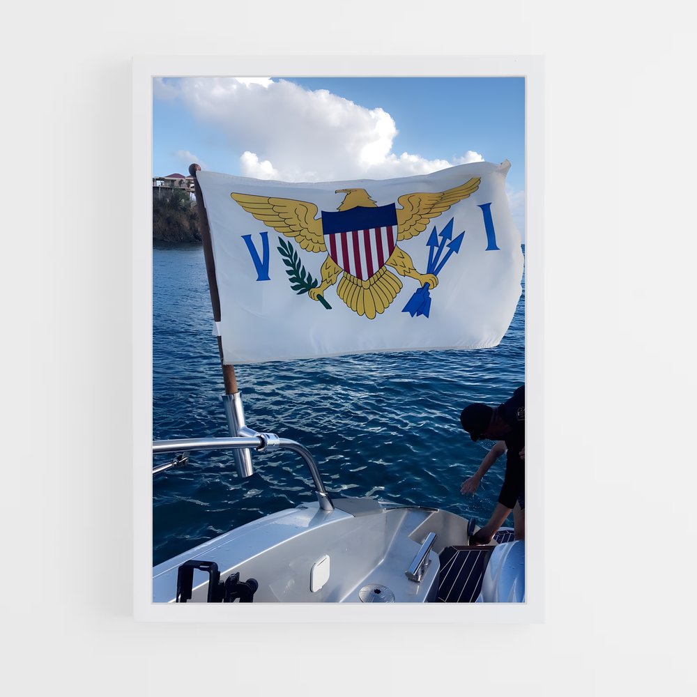 ap-us virgin islands flag-1 cadre Blanc