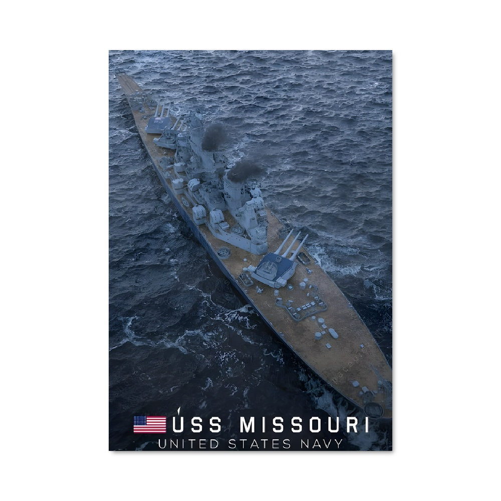 Poster USS Missouri en Action