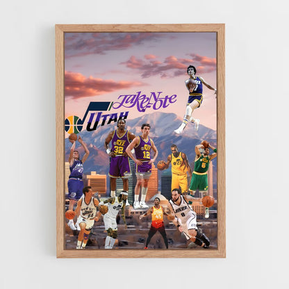 ap-utah jazz-8 cadre Bois clair