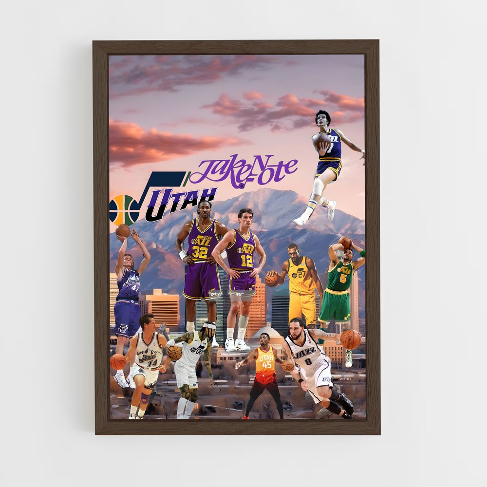 ap-utah jazz-8 cadre Bois foncé