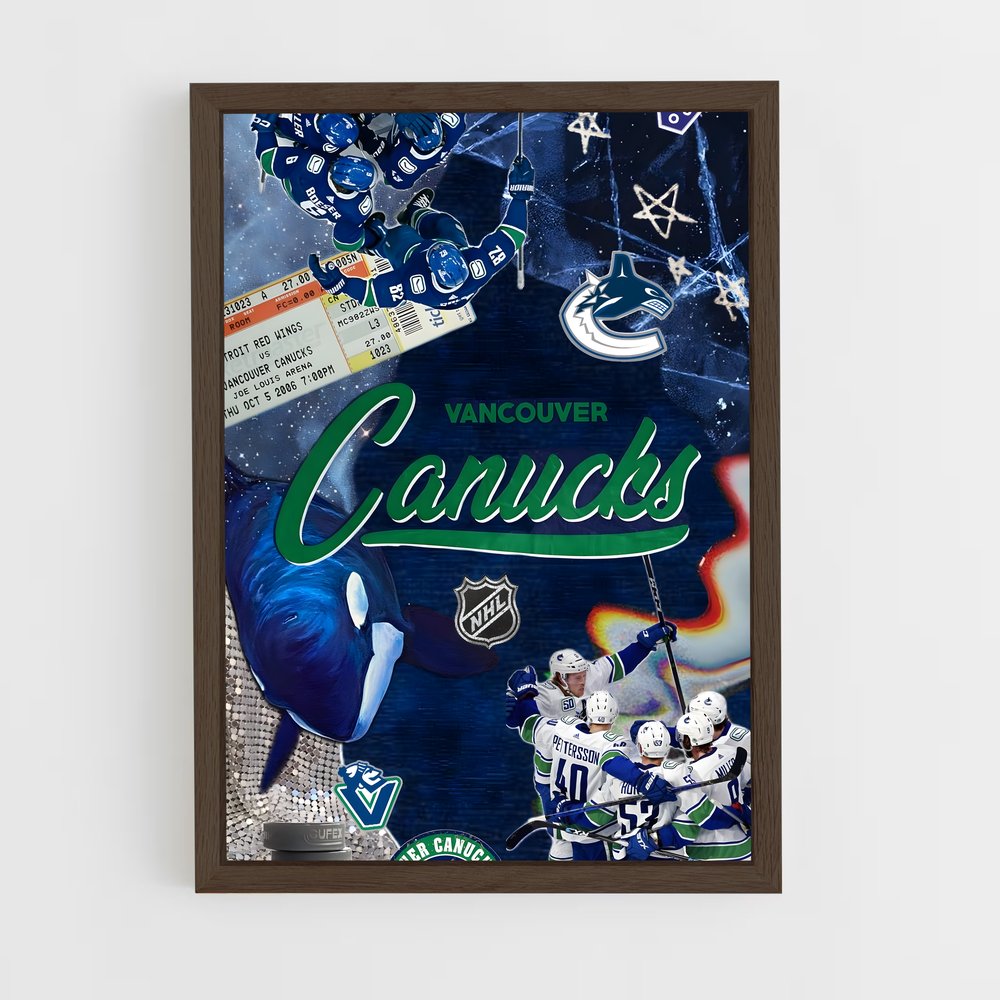 ap-vancouver canucks-1 cadre Bois foncé