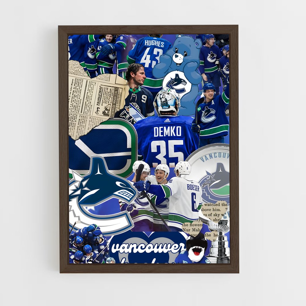 ap-vancouver canucks-7 cadre Bois foncé