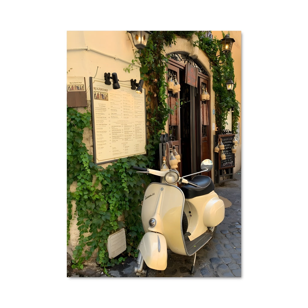 Poster Vespa Blanc