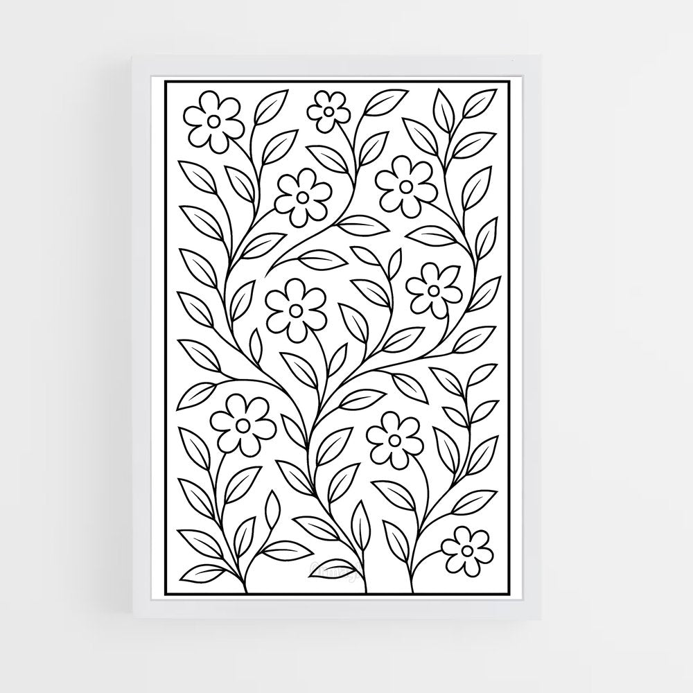 ap-vine patterns-5 cadre Blanc