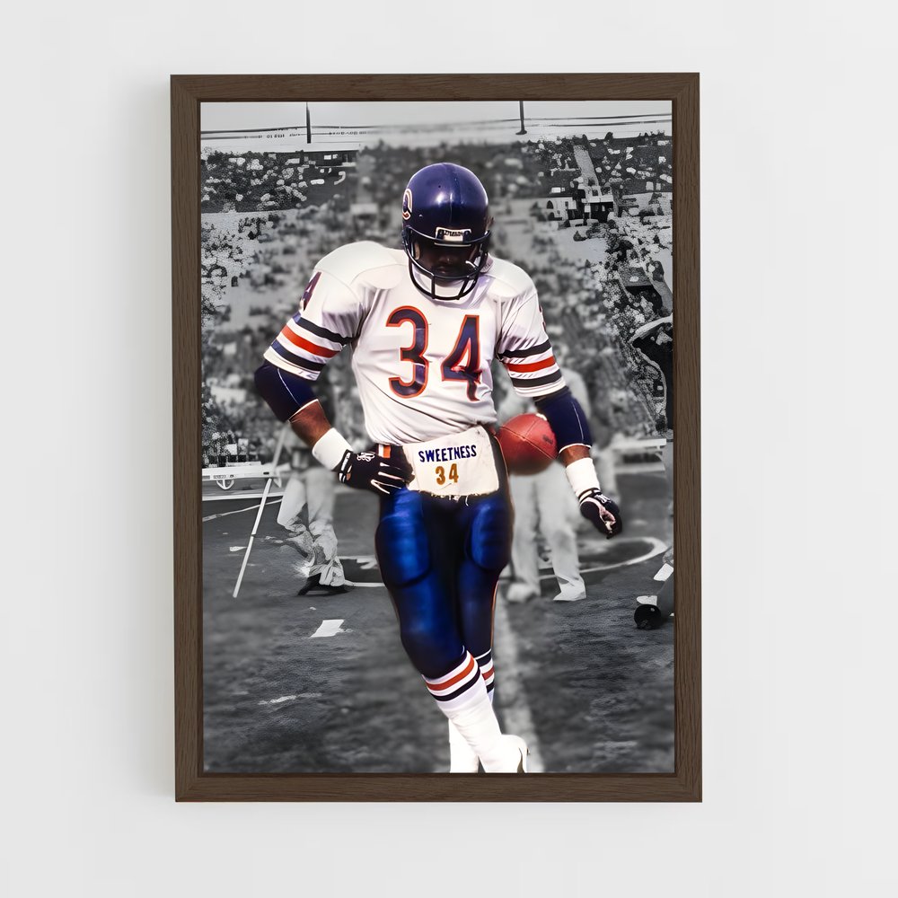 ap-walter payton-1 cadre Bois foncé
