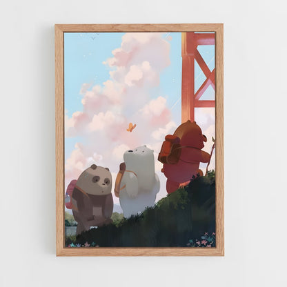 ap-we bare bears-3 cadre Bois clair